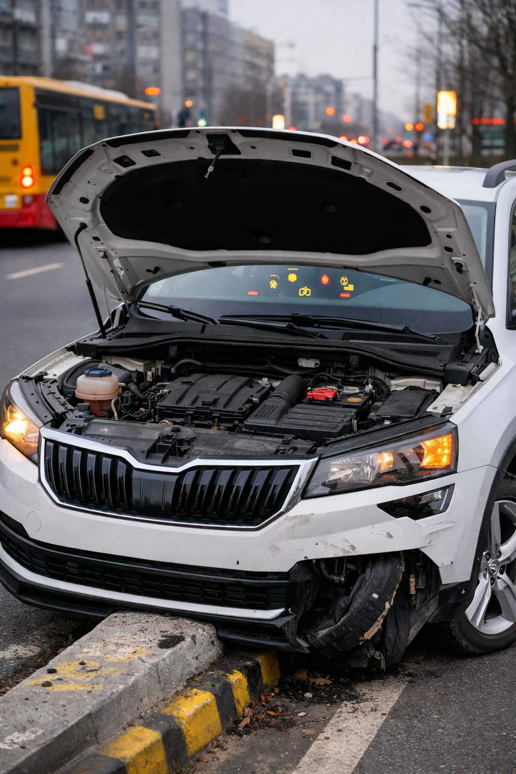 „Skoda Karoq i Skoda Octavia nie odpala — co oznaczają typowe kontrolki i komunikaty i kiedy wzywać pomoc drogową w Warszawie”