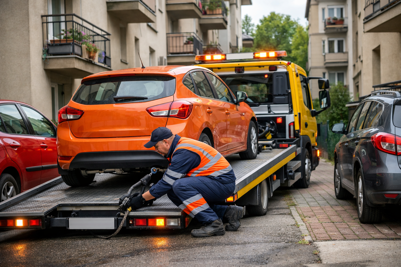 „Transport pojazdów w ciasnych osiedlach: jak manewrować bez szkód”