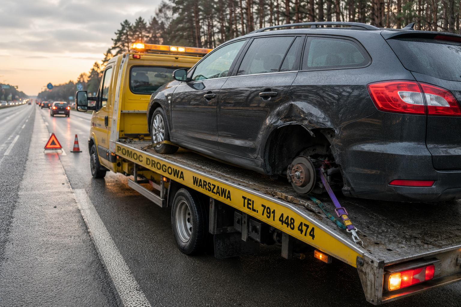 „Transport pojazdu z urwanym kołem: jak go zabezpieczyć”