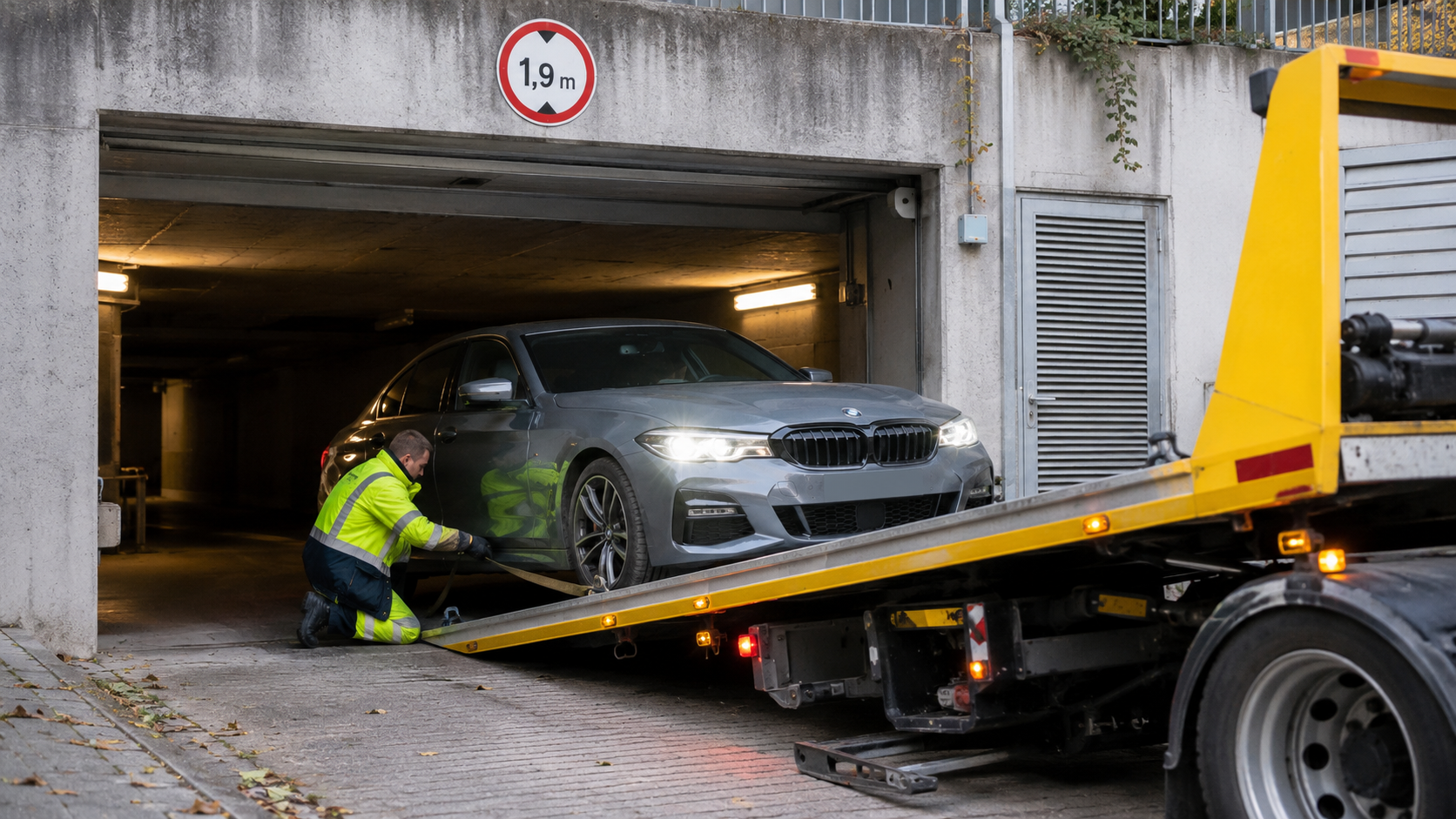 „Jak wygląda transport auta z garażu o wysokości 1,9 m?”