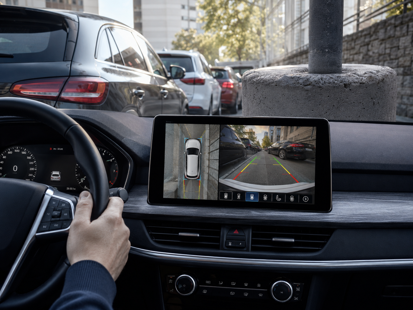 „Kamery 360 w aucie. Czy naprawdę zmniejszają szkody parkingowe i co zrobić, gdy mimo elektroniki dojdzie do uszkodzenia samochodu.”